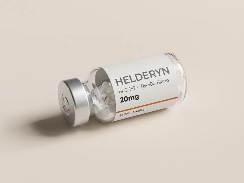 BPC-157 en TB-500 mengsel 20mg onderzoekspeptide-flacon, partijgelabeld door Helderyn