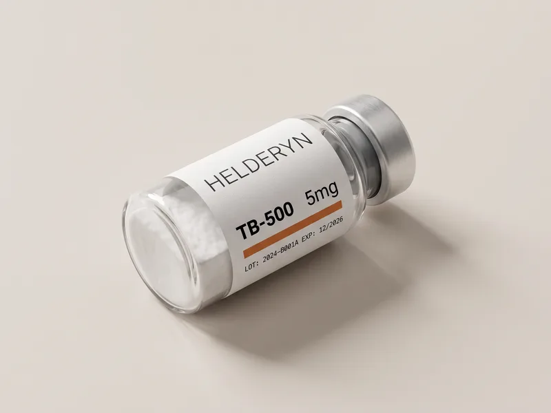 TB-500 5mg onderzoekspeptide-flacon, partijgelabeld door Helderyn